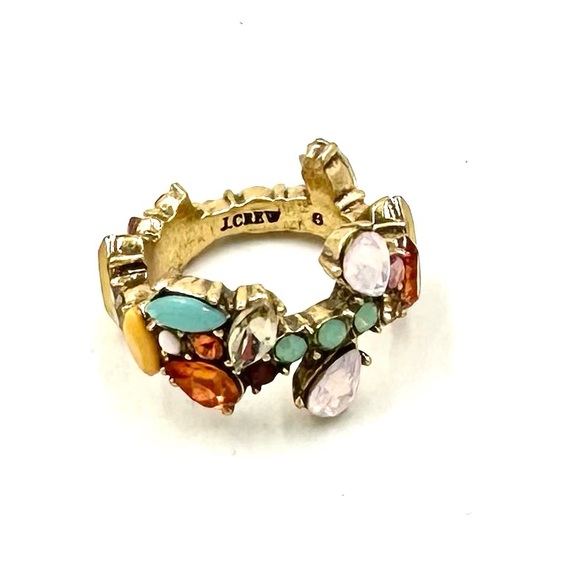 J. Crew Multi Rhinestone Ring Sz 6 Vintage - Picture 4 of 10